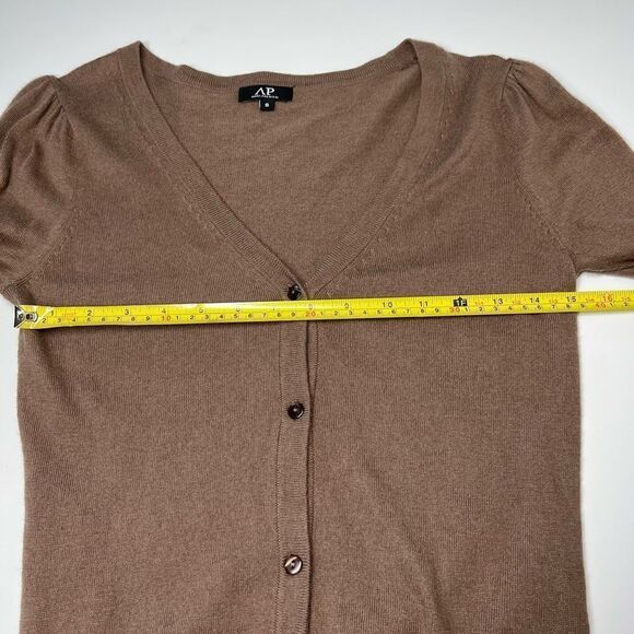 Avant Premier Knit Cardigan V-Neck Basic Classic Button 8% Angora 55% Cotton - Picture 12 of 14